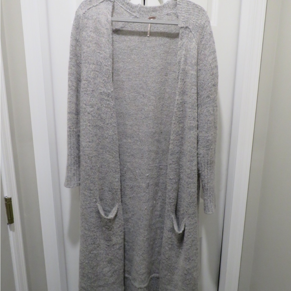 Free People Heather Gray Long Cardigan Sweater